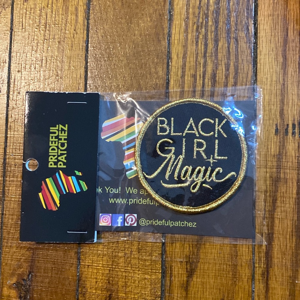 Black girl magic iron on patch can be sewn on also. New in package.